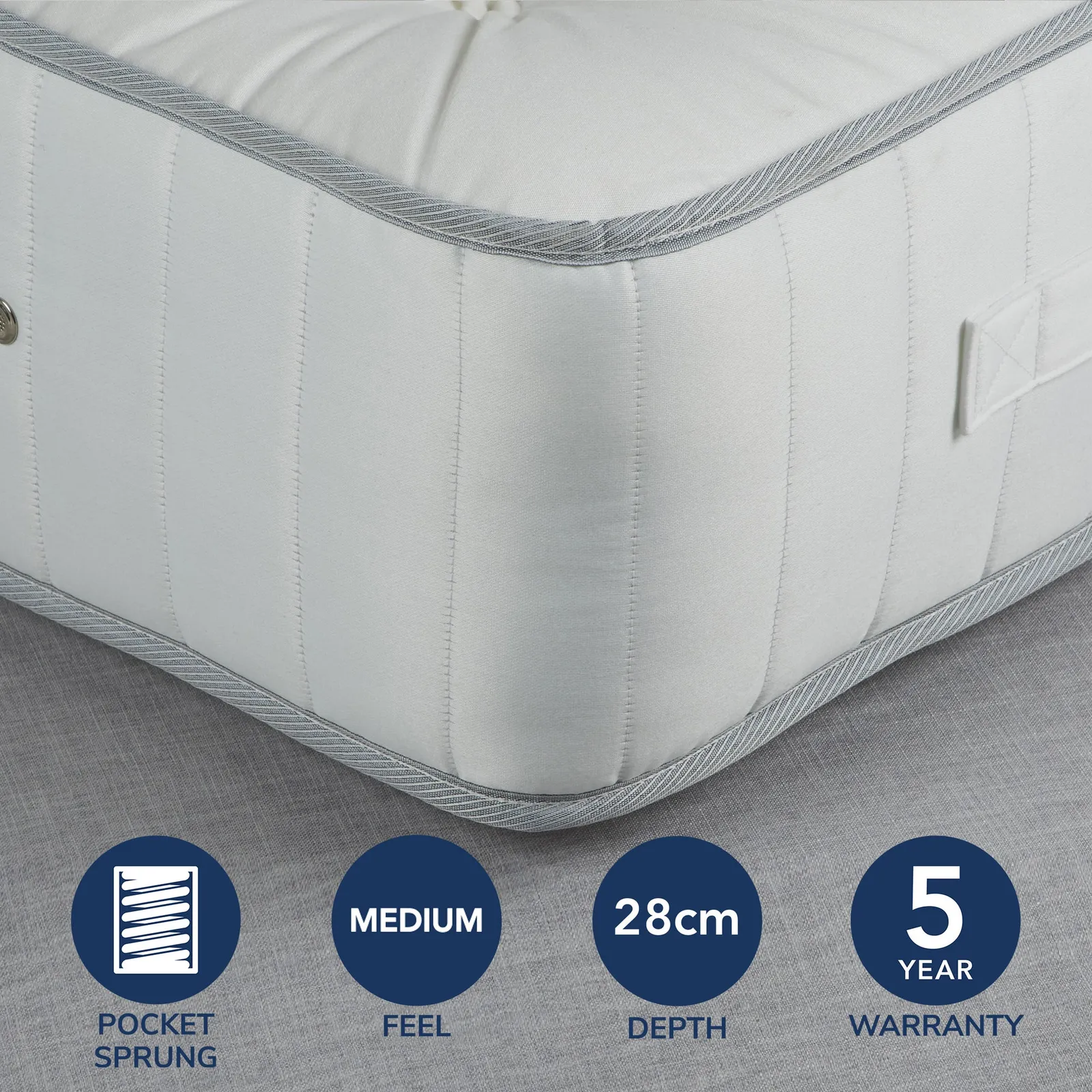 Fogarty Medium Wool Value 1000 Pocket Sprung Mattress White