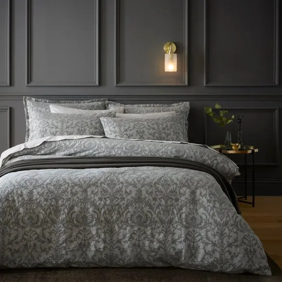 Margot Damask Jacquard 100% Cotton Duvet Cover & Pillowcase Set 4