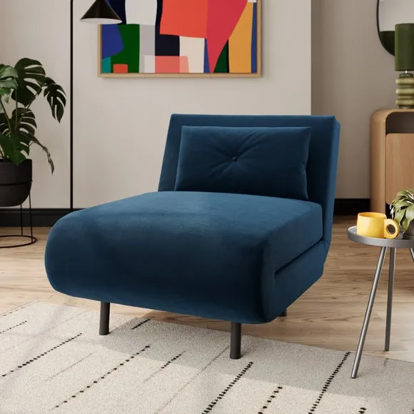 Phoebe Velvet Single Chair Bed