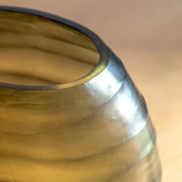 Cedar & Sage Sintra Hand Blown Carved Glass Vase 2