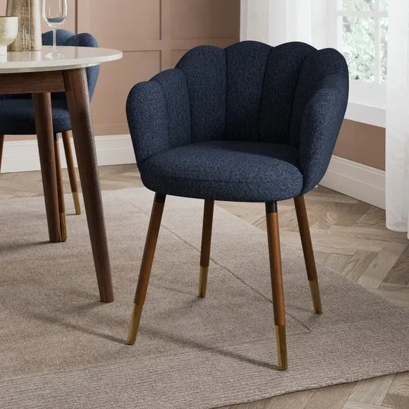 Vivian Dining Chair, Chenille with Dark Stain Legs