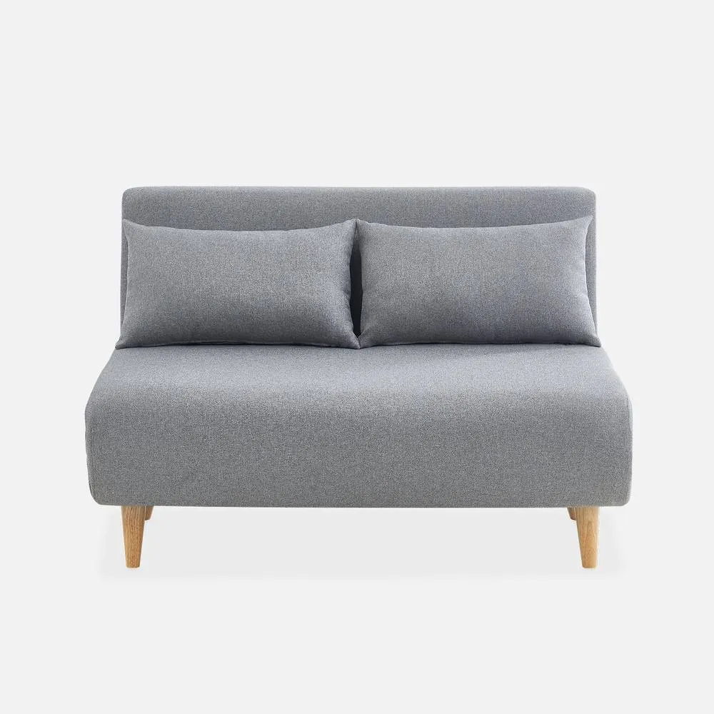 sweeek 2-seater Scandi-style Folding Sofa Bed in Light Grey 3