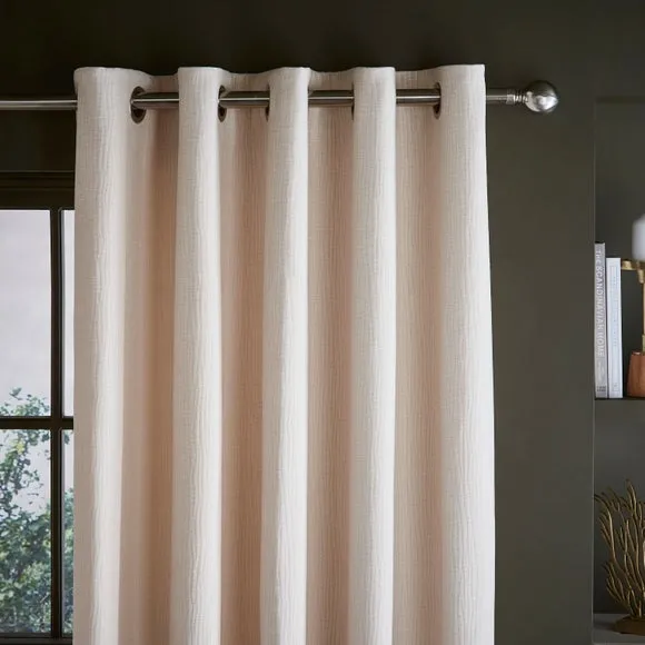 Luxe Textured Chenille Eyelet Curtains 1