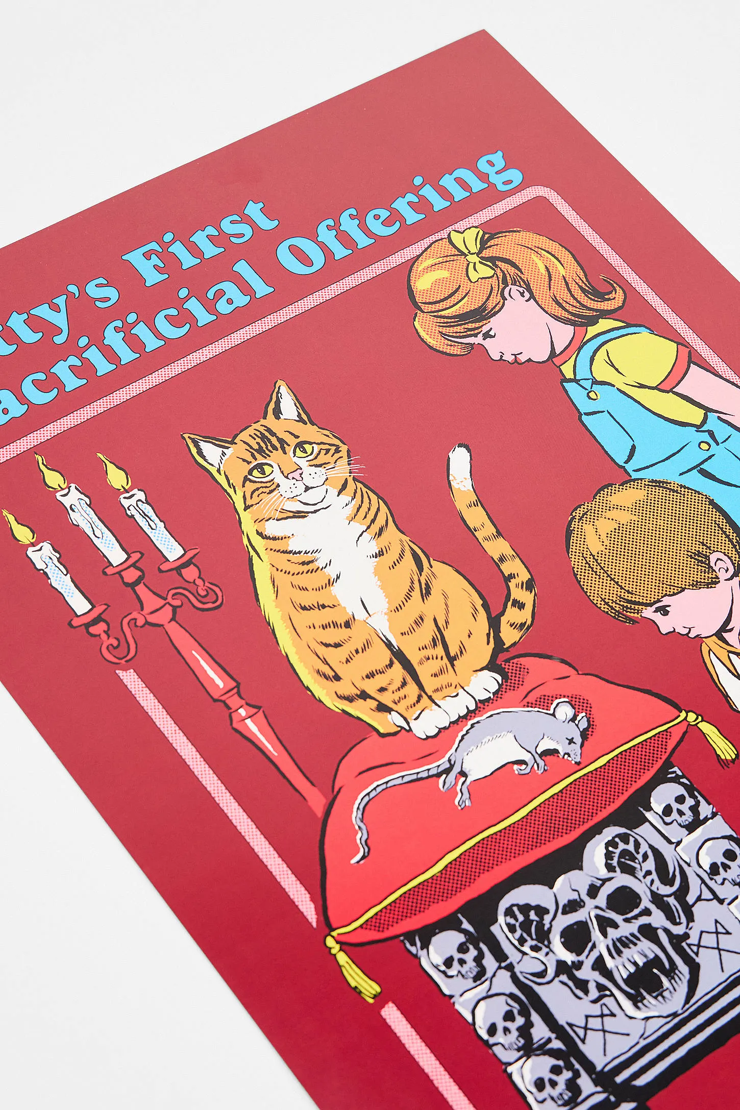 Stephen Rhodes Kittys First Offering 30x40cm Wall Art Print - Red 2