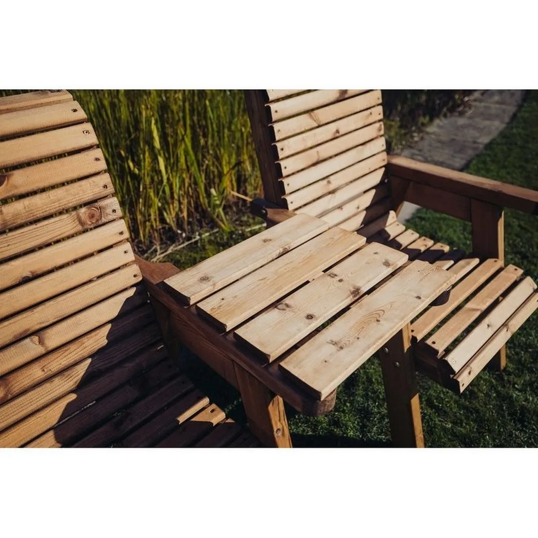 Churnet Valley Garden Furniture Ltd Valley Love Seat Square - Timber - Flat Pack - Partially Assembled in Brown 5