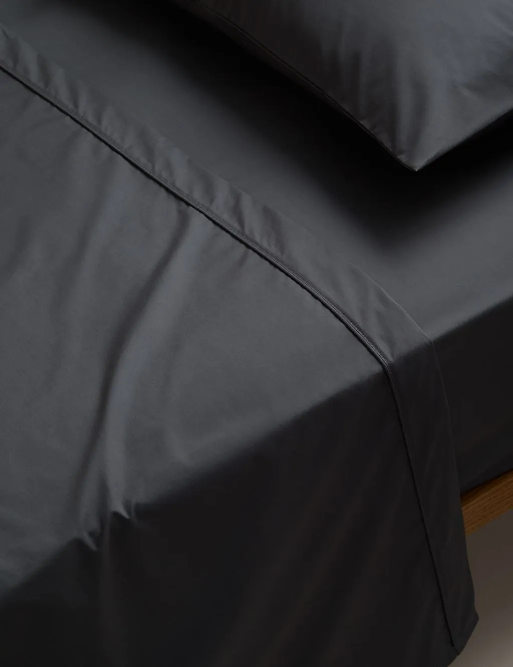 M&S Egyptian Cotton 230 Thread Count Flat Sheet Charcoal