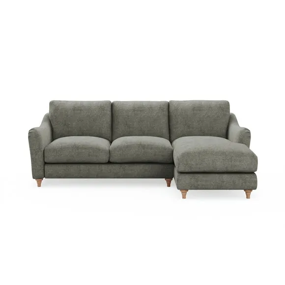 Hattie Tonal Plush Chenille Corner Chaise Sofa 2