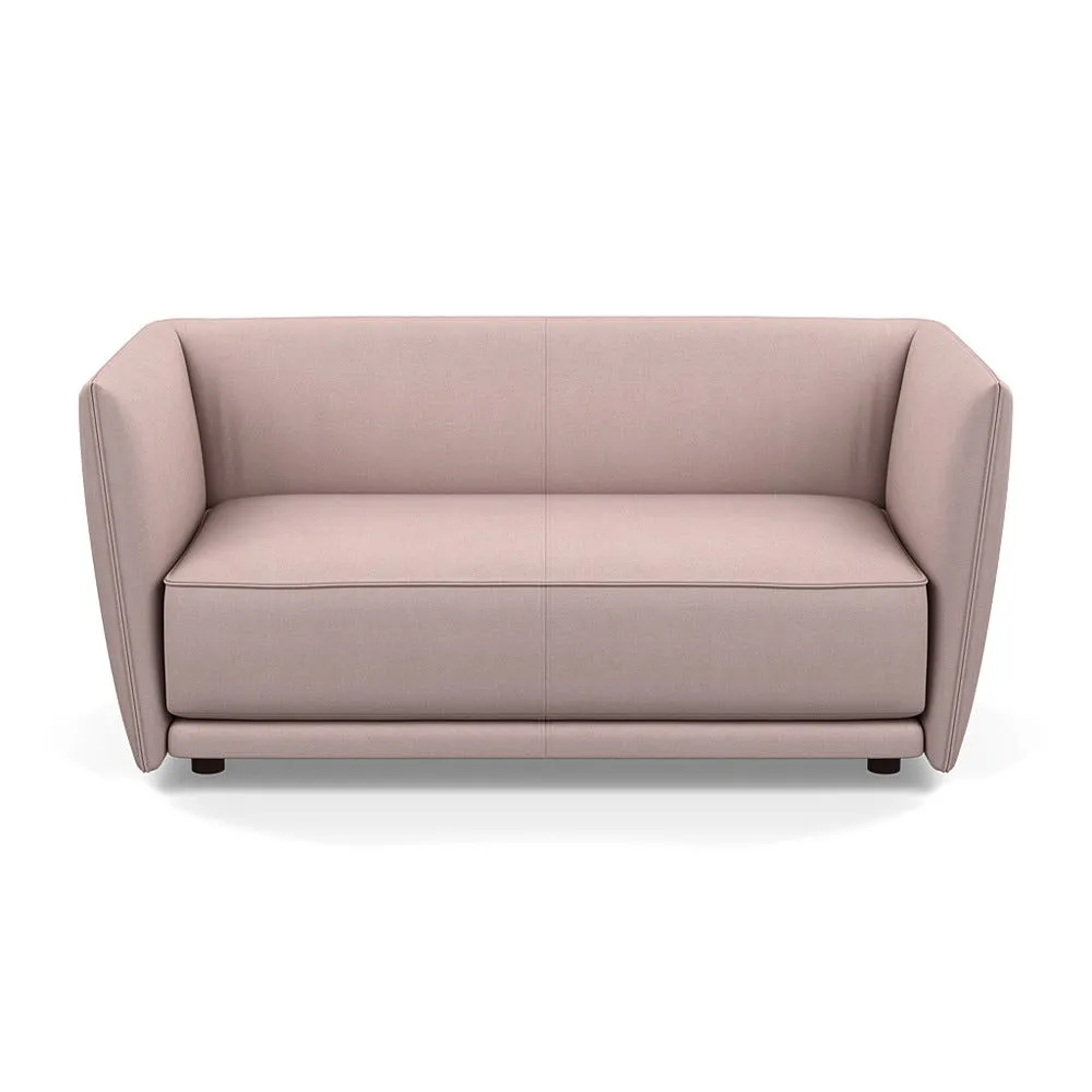 Heal's Valley 2 Seater Sofa Siena Cotton Dusky Pink Walnut Stain Feet