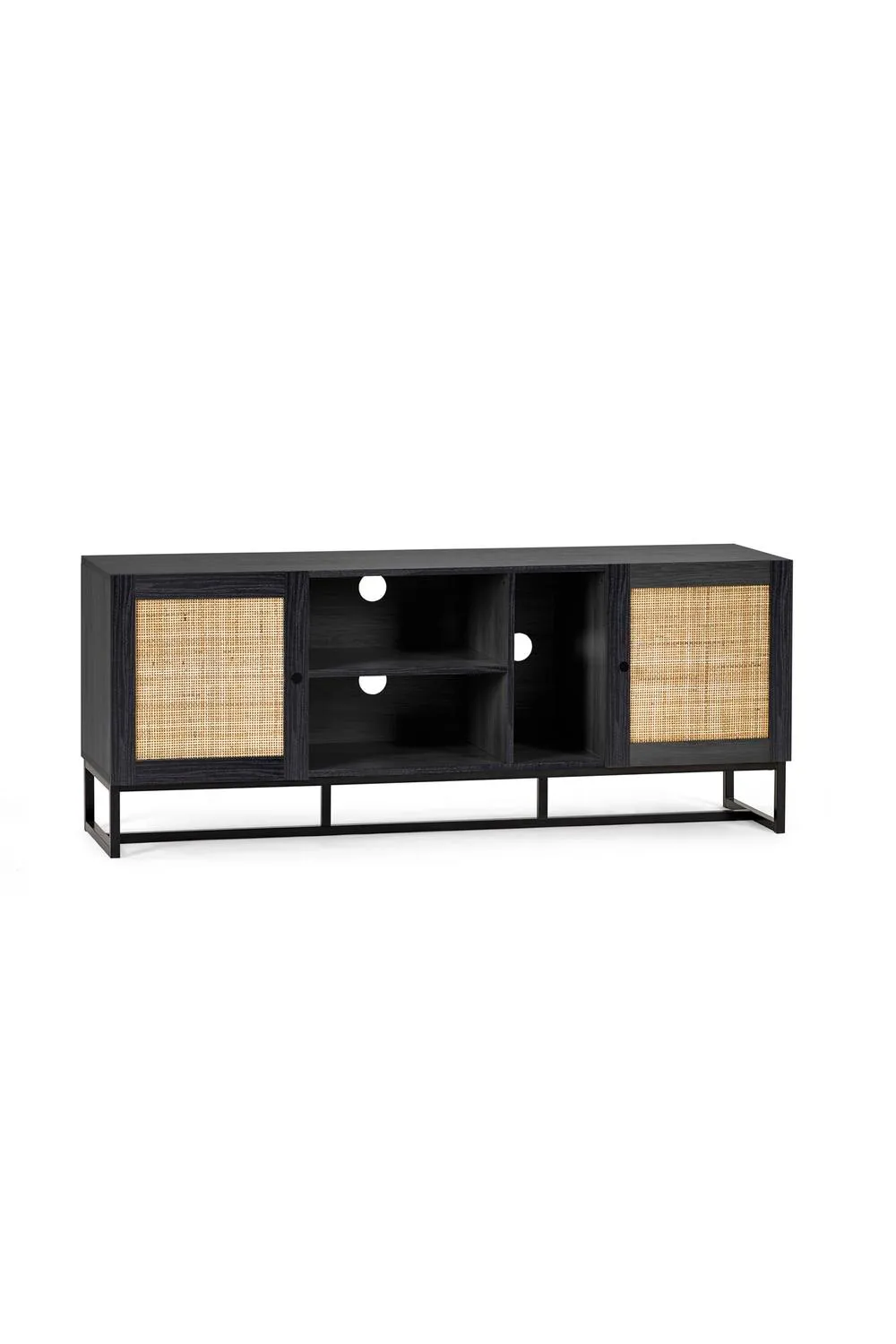 Julian Bowen Padstow Rattan TV Unit in Black 3