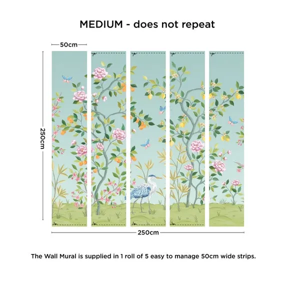 Cranberry and Laine Chinoiserie Floral Wall Mural 4