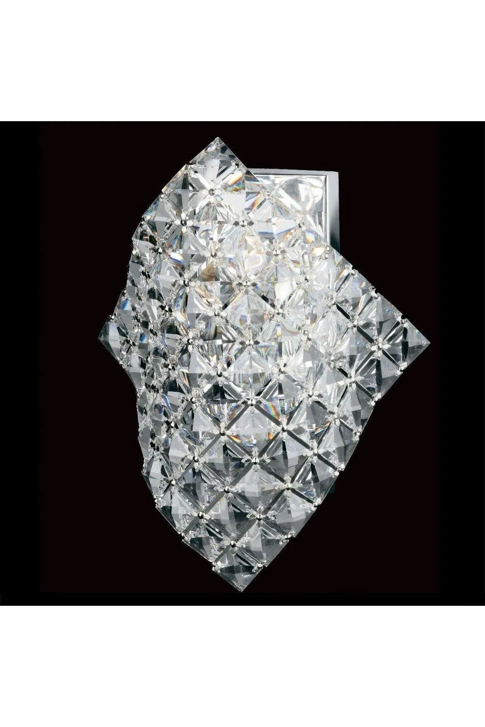 Netlighting Diamond Crystal Single Wall Light Chrome Frame in Grey 2