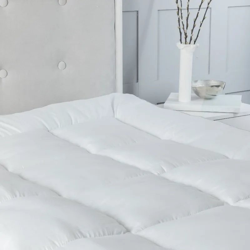 Snug City 10cm Extra Thick Microfibre Soft Touch 4 Inch Mattress Topper in White