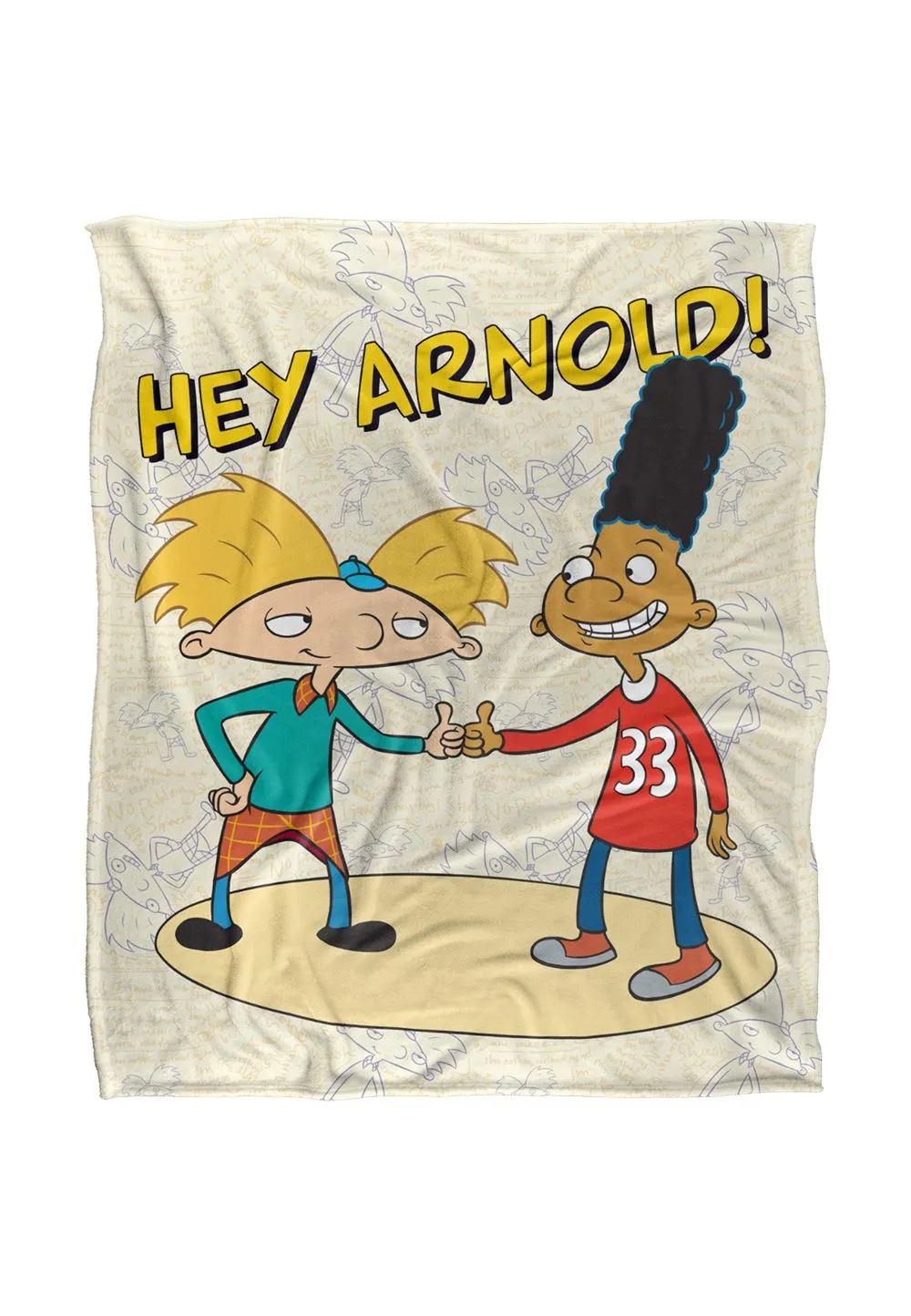 Hey Arnold Arnold & Gerald Silky Touch Super Soft Throw Blanket 152 X 127 cm in White