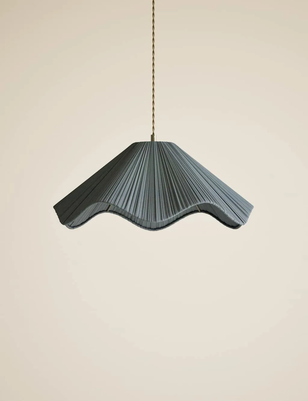 M&S Wave Pleated Easy Fit Ceiling Lamp Shade Blue