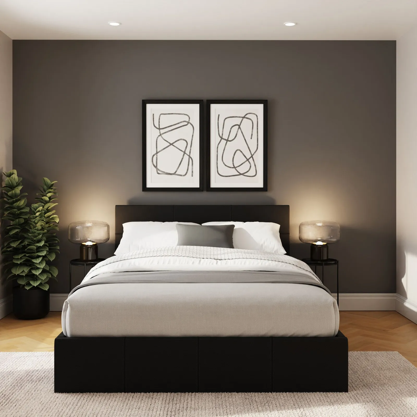 GFW Side Lift Ottoman Storage Bed in Black