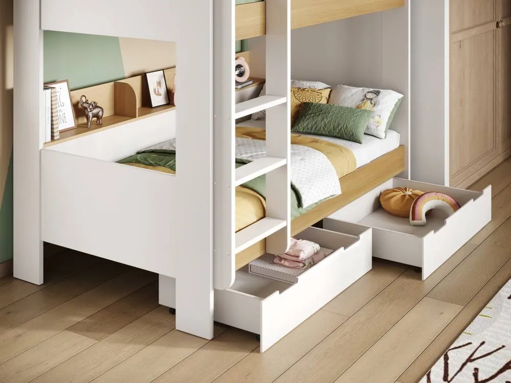 Flair Eddie Storage Bunk Bed in Light Oak 4