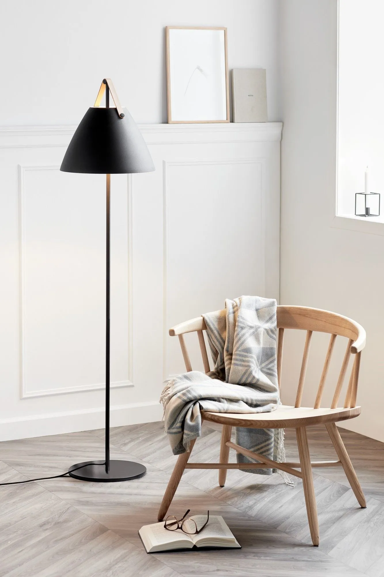 Nordlux Strap Floor Lamp Black Metal Livingroom E27 Switch 3