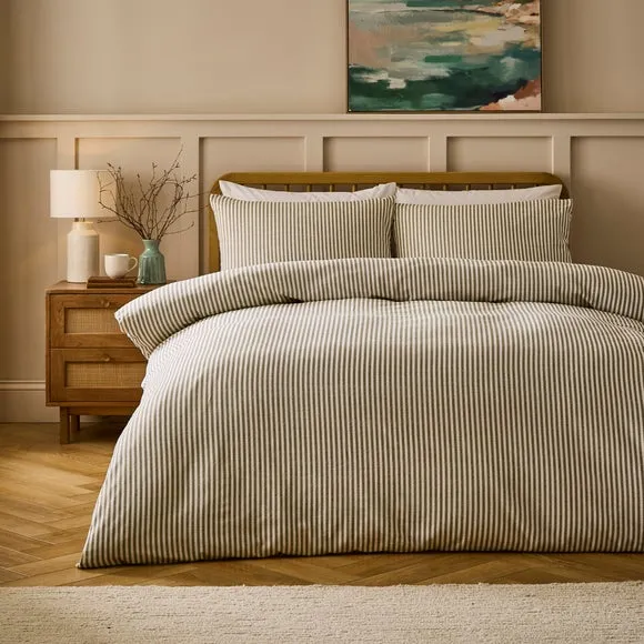 Camille Stripe 100% Brushed Cotton Duvet Cover & Pillowcase Set 1