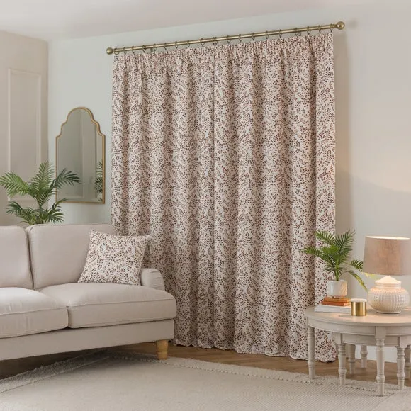 Shimla Embroidered Floral Pencil Pleat Curtains 4