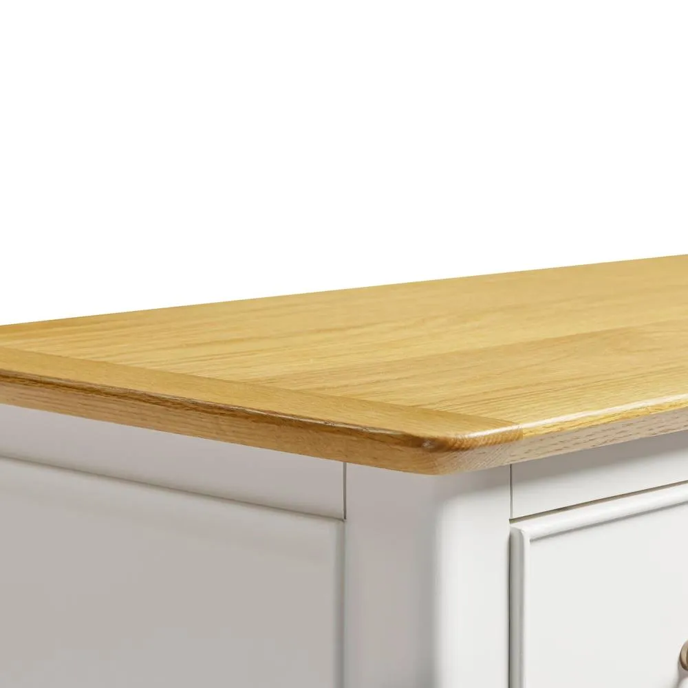 FurnitureboxUK Belle 4 Drawer Solid Oak Wood & Cream Chest of Drawers 5