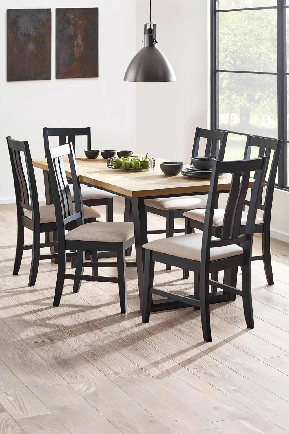 Julian Bowen Hilton Rectangular 4-6 Seater Dining Table in Black 2