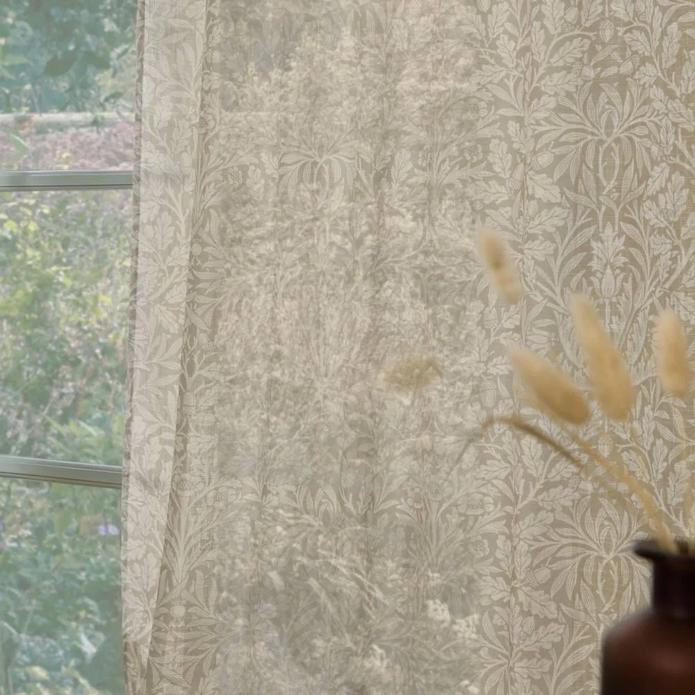 Morris & Co Acorn Sheer Curtain Panel in Cream 2