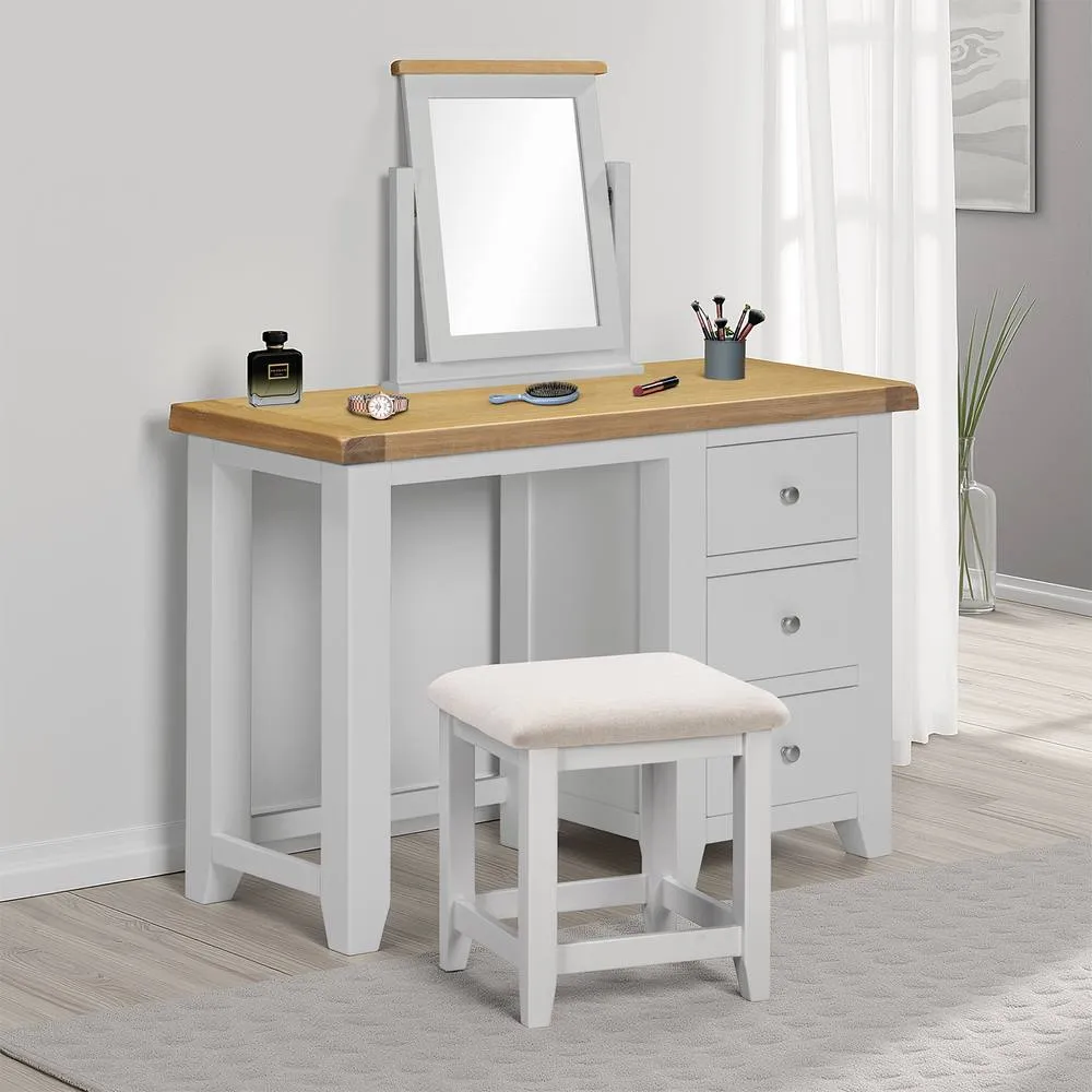 Seconique Windsor 3 Drawer Dressing Table Set - Pebble Grey