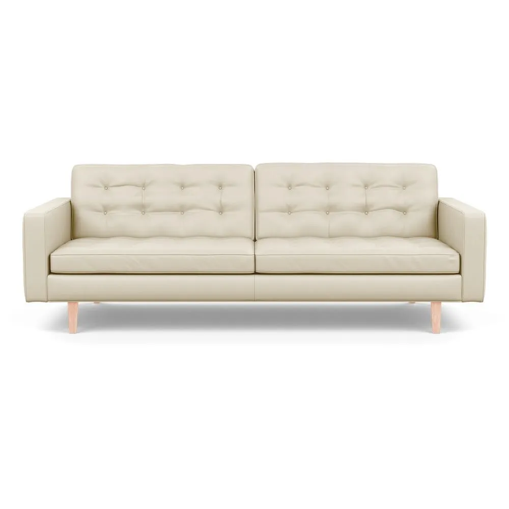 Heal's Hepburn 4 Seater Sofa Leather Grain Storm 006 Natural Feet 3