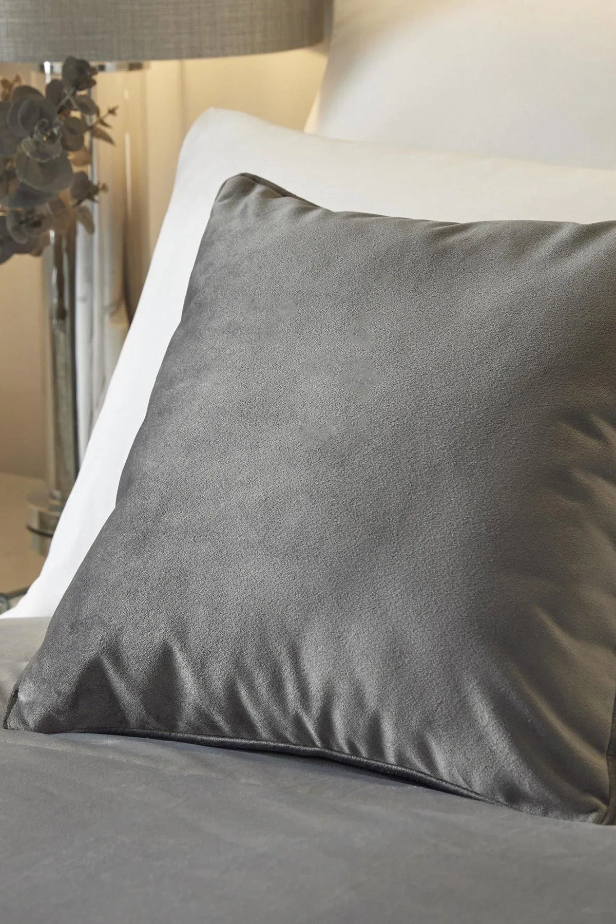 Soiree 'Melanie' Luxe Velvet Filled Cushion in Dark Grey