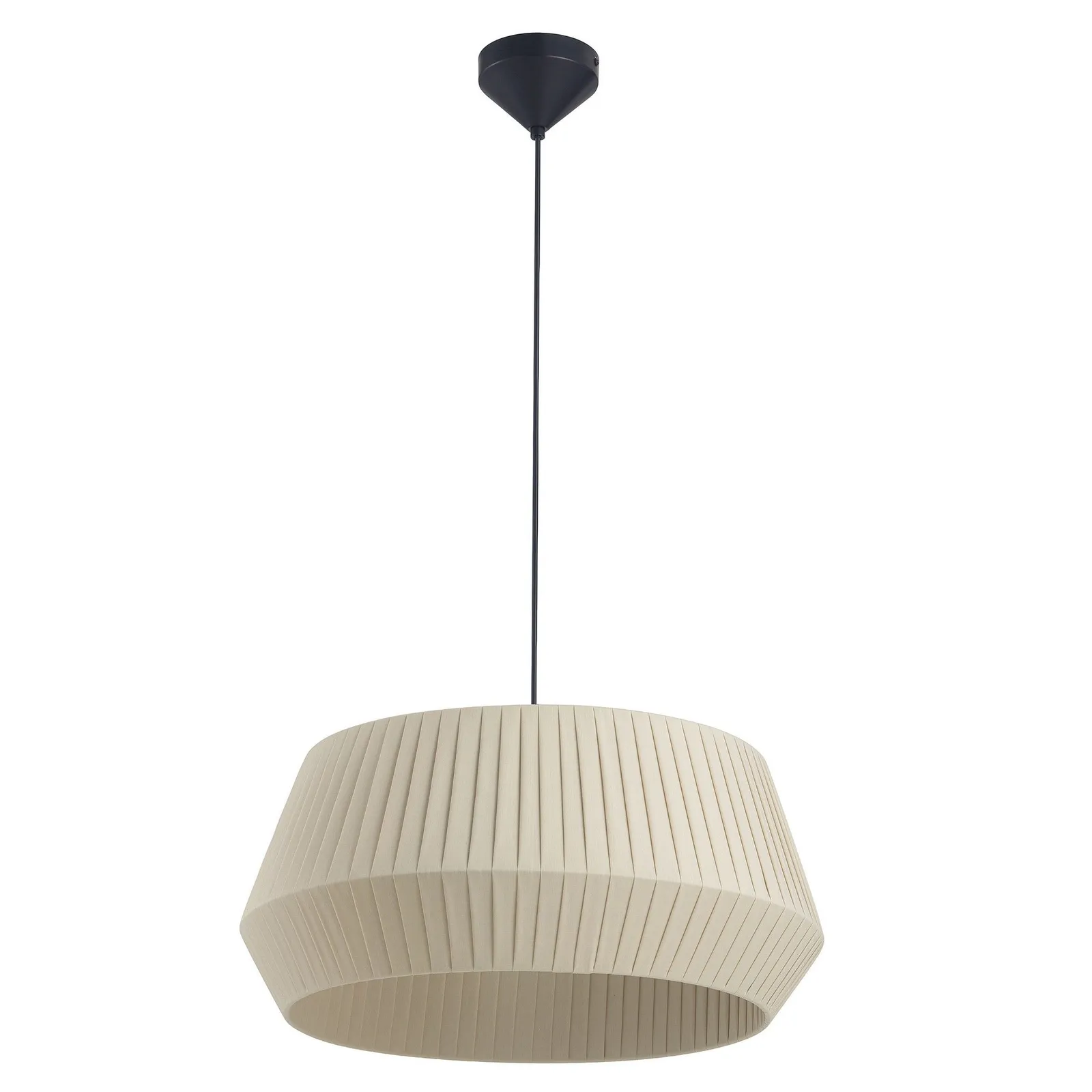 Nordlux Dicte Pendant Light Beige Textile Dining Room E27 Mains 53cm 4