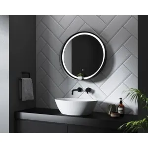 Sensio Byron Colour Changing Matt Black Round LED Mirror - 600mm 2
