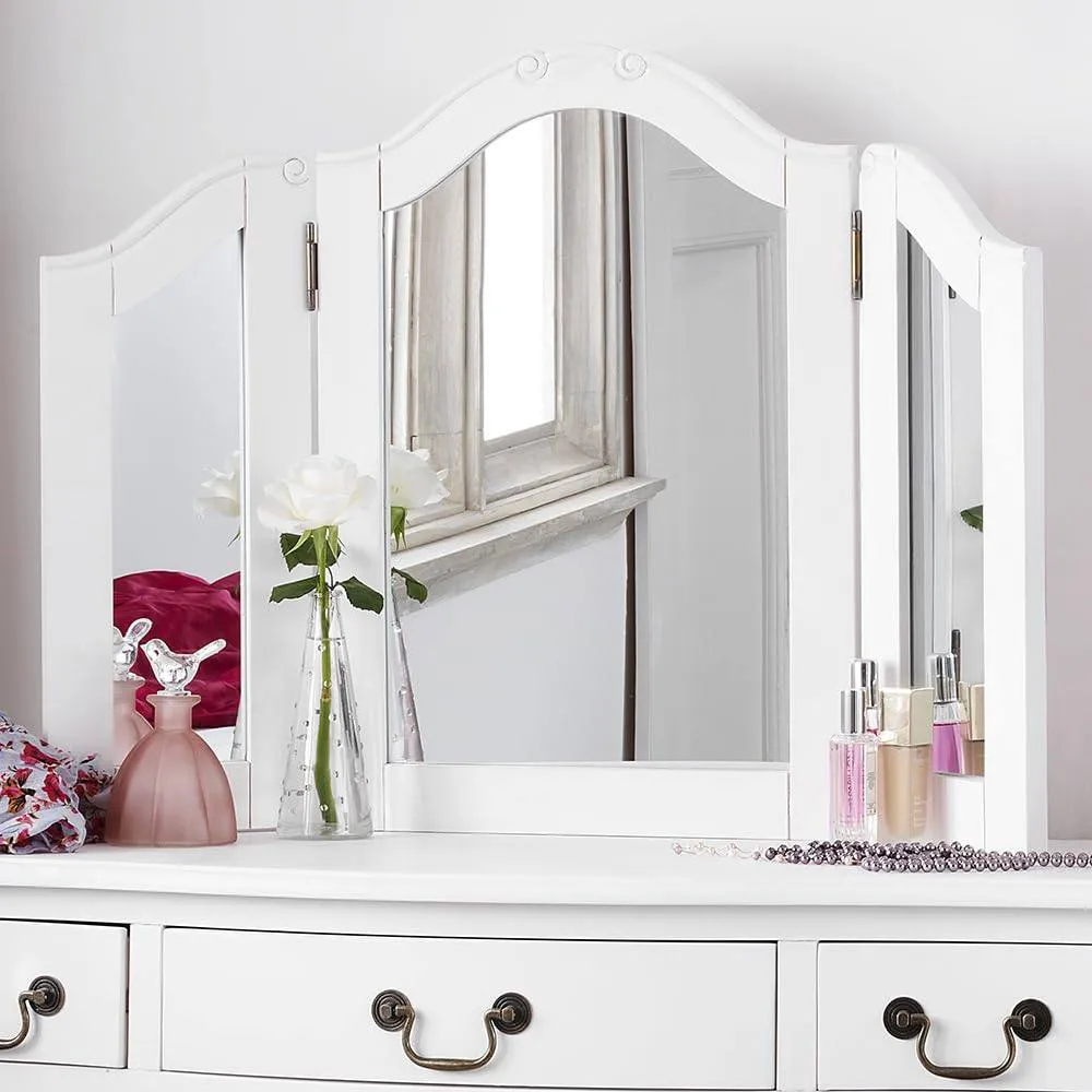 Statement Furniture Juliette 3-Way Dressing Table Mirror in White