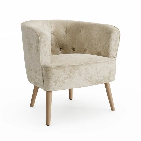 Cindi Button Back Luxe Chenille Tub Chair 6