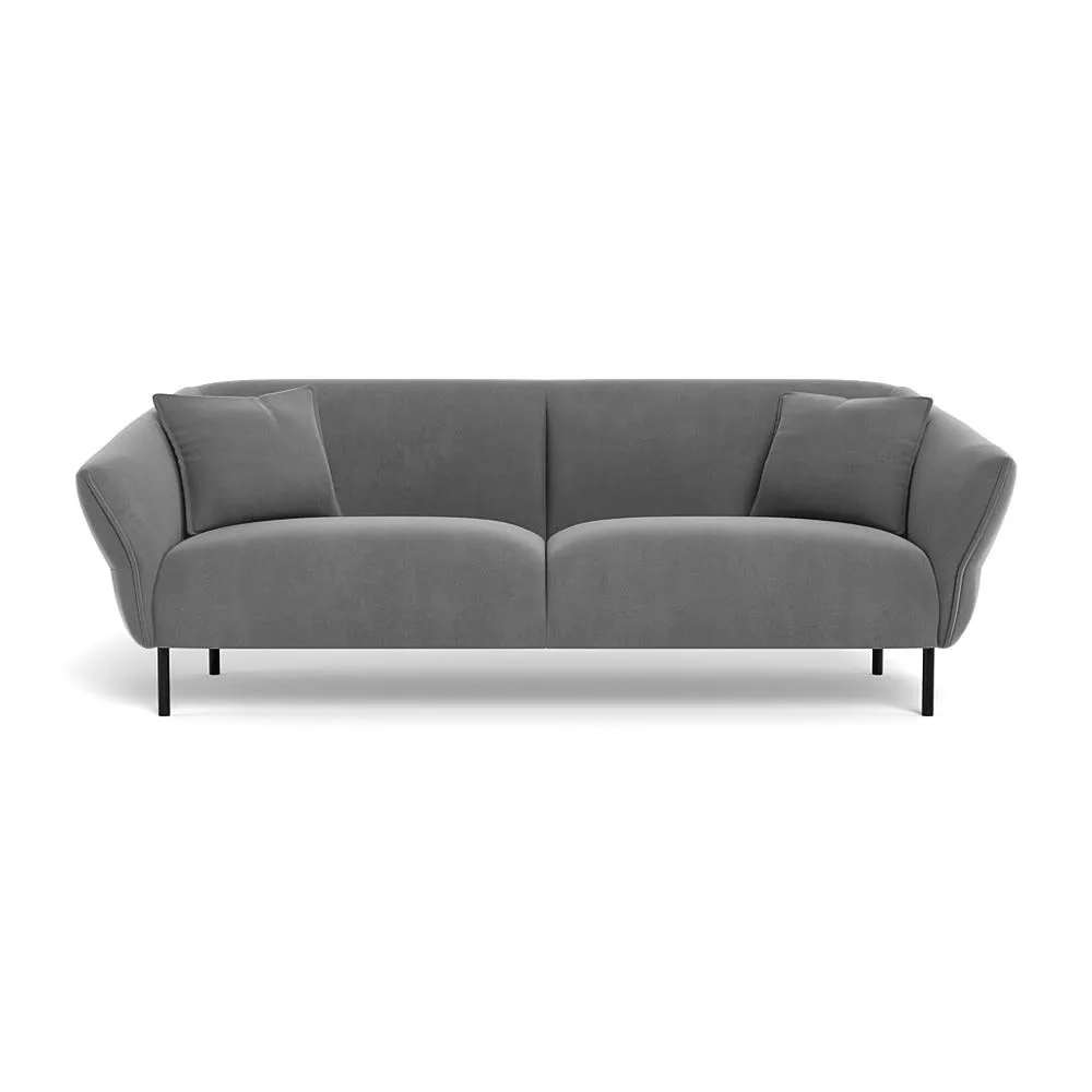 Heal's Alto 4 Seater Sofa Smart Velvet Mercury Black Feet