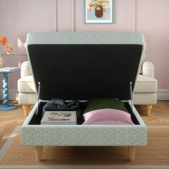 Zoe Ditsy Floral Square Storage Footstool 2