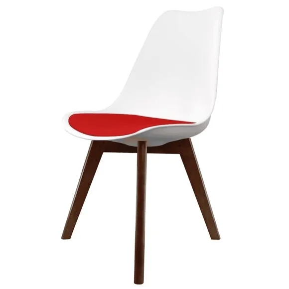 Fusion Living Soho White Plastic Dining Chair with Squared Legs 2