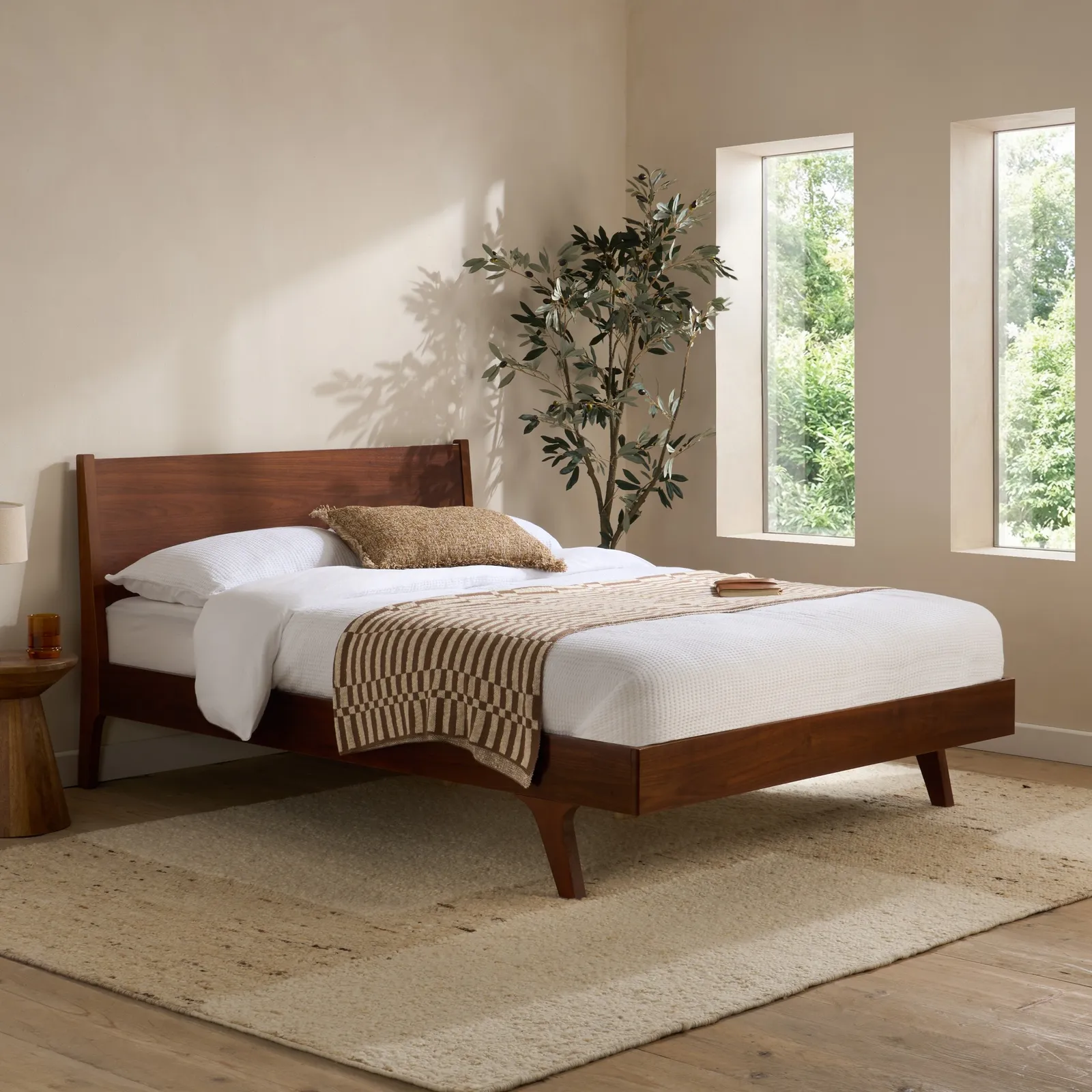 Samantha - King-Size - Low Foot-End Bed - Walnut - Wood - 5ft