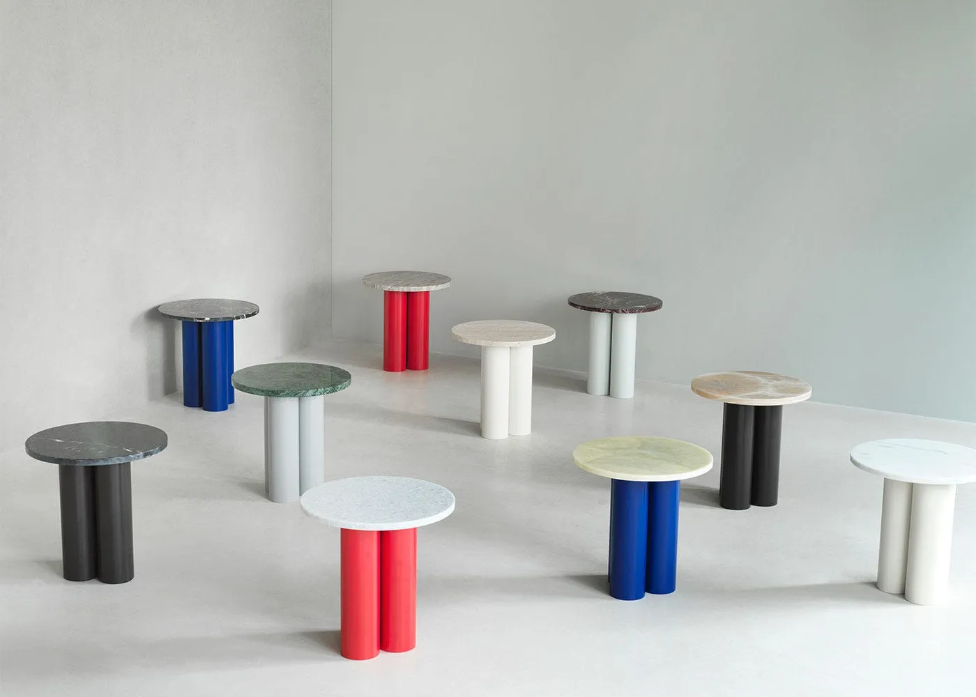 Normann Copenhagen Dit Side Table Brown Base Travertine Light Top 3