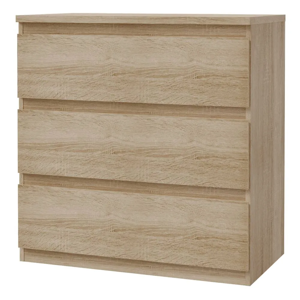 Furniture To Go Edmore 3 Drawer Chest in Sonoma Oak in Brown 4