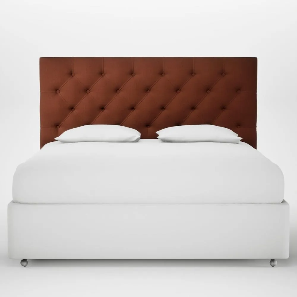 Heal's Balmoral Headboard Lift Storage Super King Smart Cotton Linen Rust