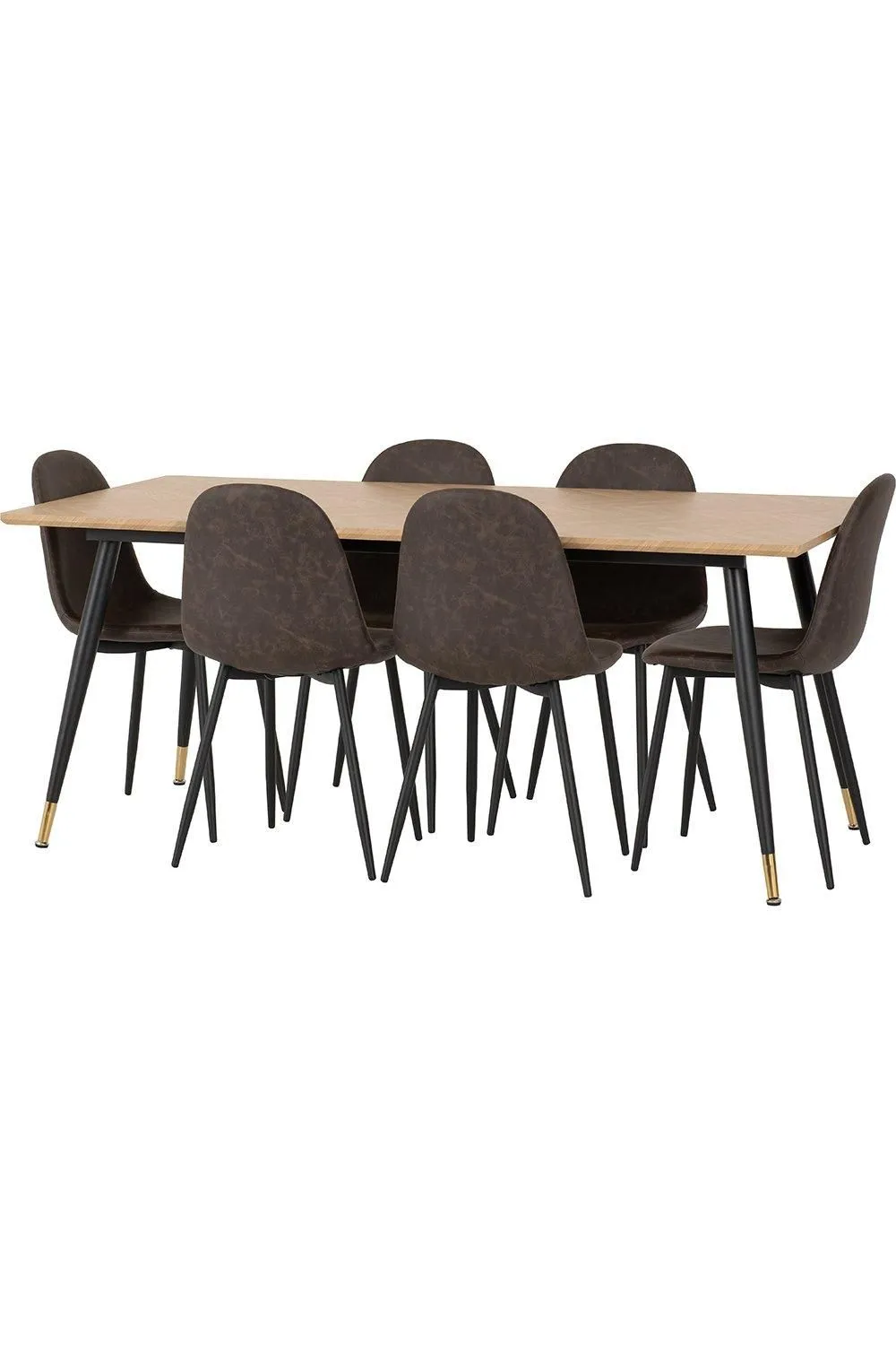 Seconique Hamilton Large Dining Set with Athens Chairs in Brown 2