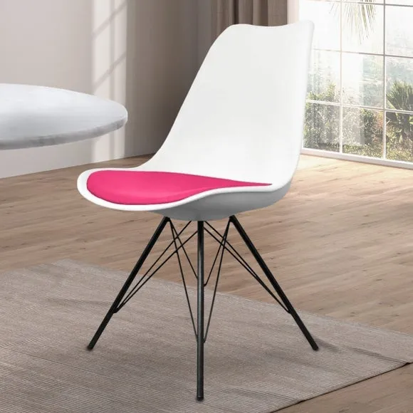 Fusion Living Soho White Plastic Dining Chair 1