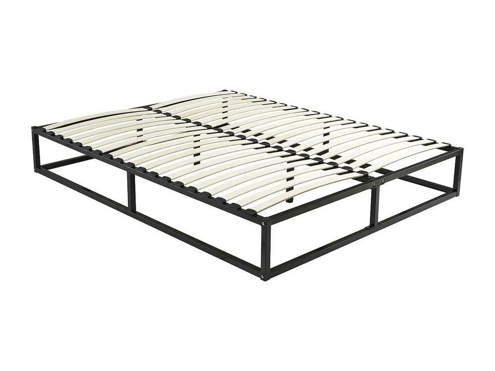 Vente-unique Metal Slatted Bed Frame - 140 X 190 Cm - 2 X 19 Slats - Black - RAMMUS 5