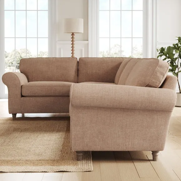 Flori Tonal Plush Chenille Corner Sofa 2