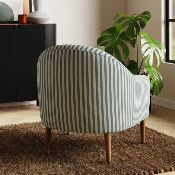 Kaspar Woven Linford Stripe Tub Chair 2