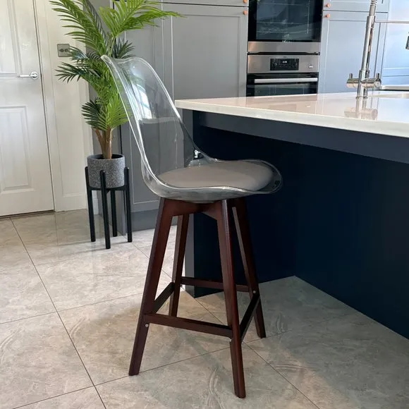 Fusion Living Soho Clear Plastic Bar Stool
