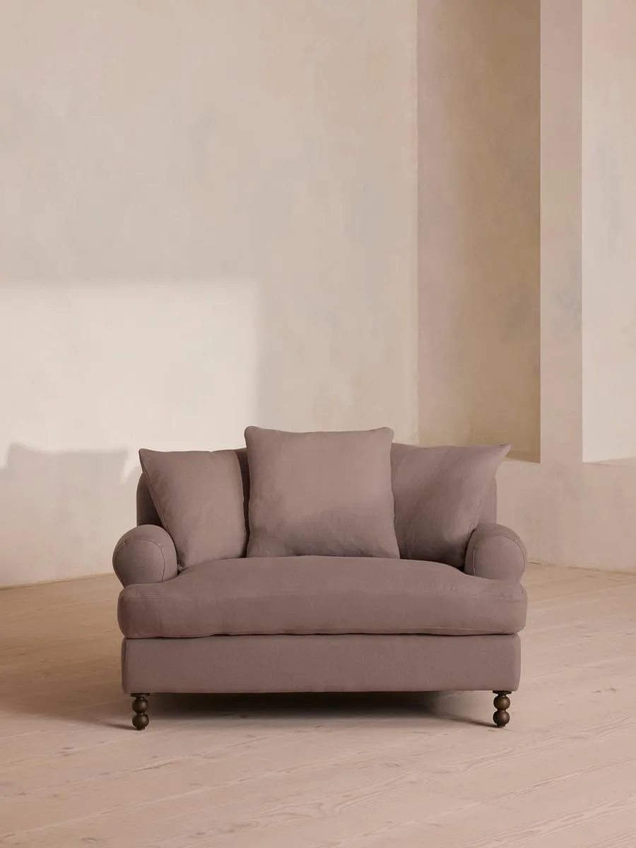 Audrey Loveseat, Linen, Mushroom