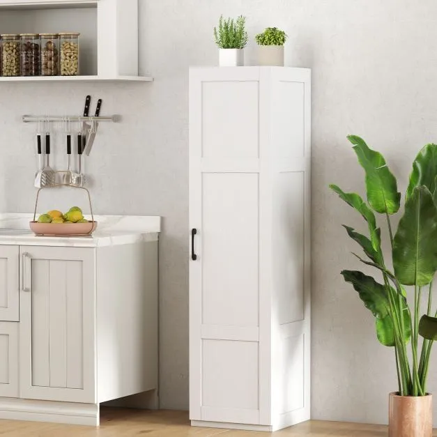 Costway 150 cm Tall Storage Cabinet 4-Tier Freestanding Floor Cabinet in White 3
