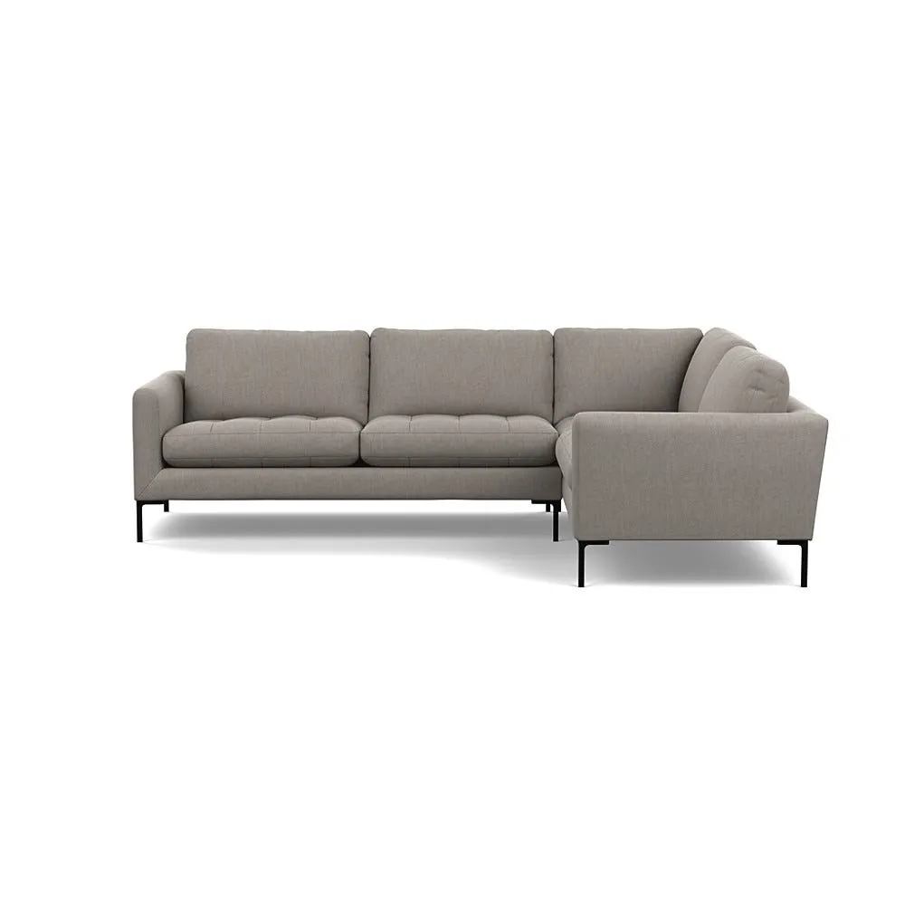 Heal's Eton Right Hand Facing Corner Sofa Broad Weave Pebble Black Feet 1