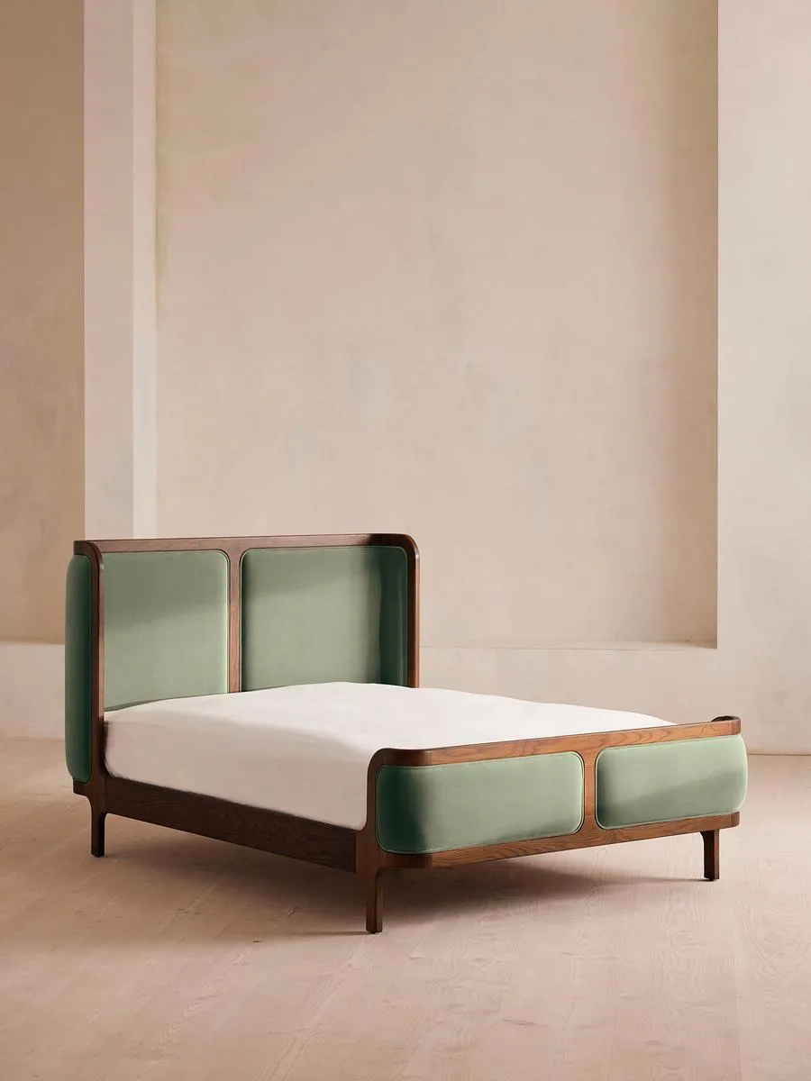 Belsa Bed, Super King, Velvet, Seafoam